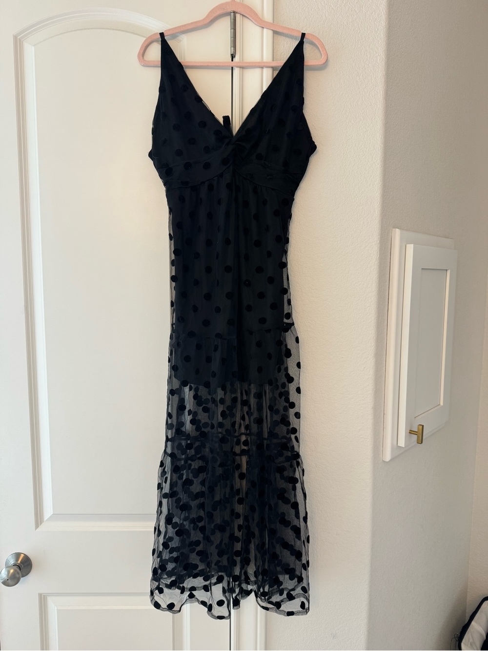 Black Polka Dot Sheer Maxi Dress